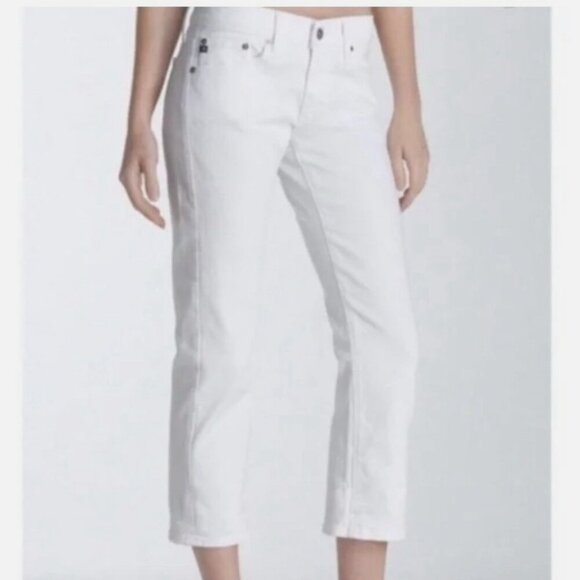 Adriano Goldschmied The Tomboy Crop Relaxed Straight Leg Jeans White Size 29 - Picture 1 of 13